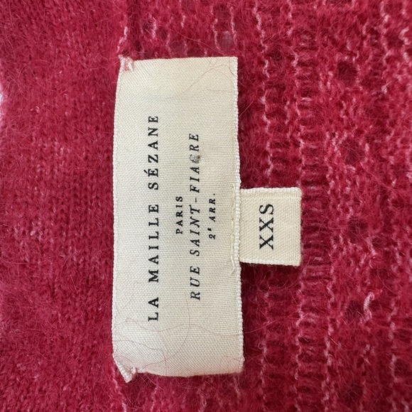 Sezane Eya Cardigan Sweater Kid Mohair Wool Blend Pink XXS Oversized Quiet Luxe - Picture 9 of 15